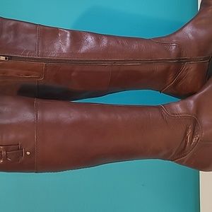 Cortefiel tall brown leather boots